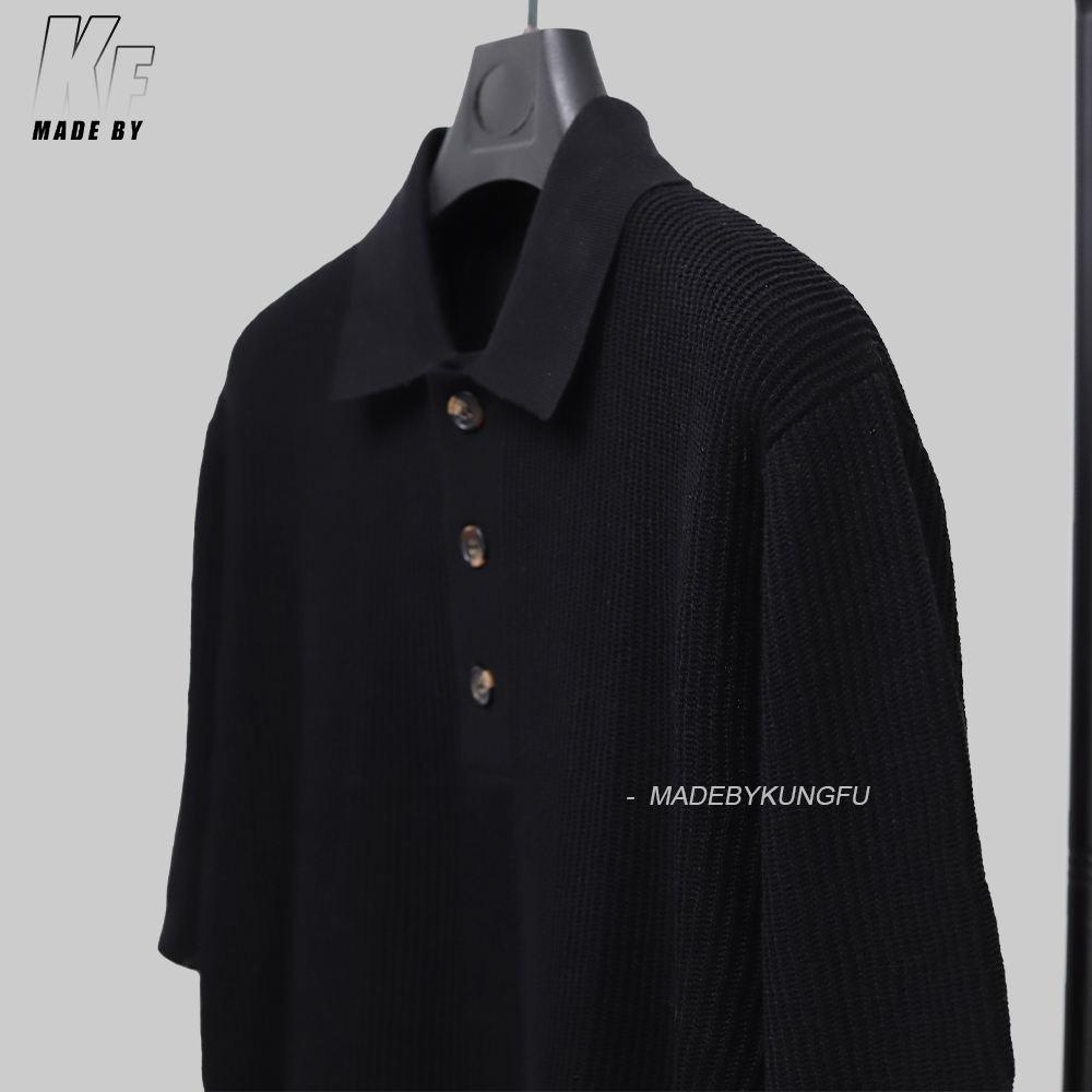 BBR 3D striped knitted polo