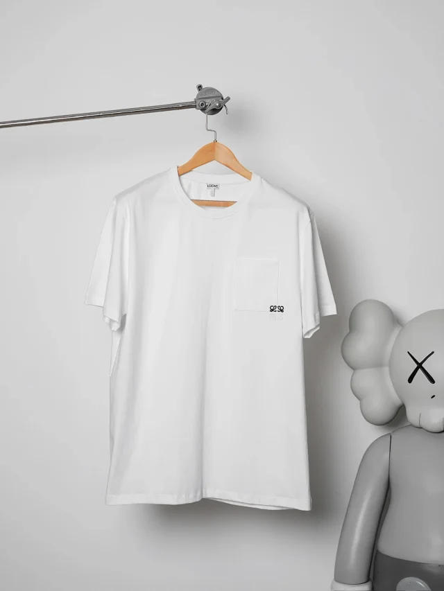 Item ID 9086 LOE Two Color Fixed Dyeing Yarn Precollection Series Cotton Solid Color Short Sleeve T-shirt Loose Edition