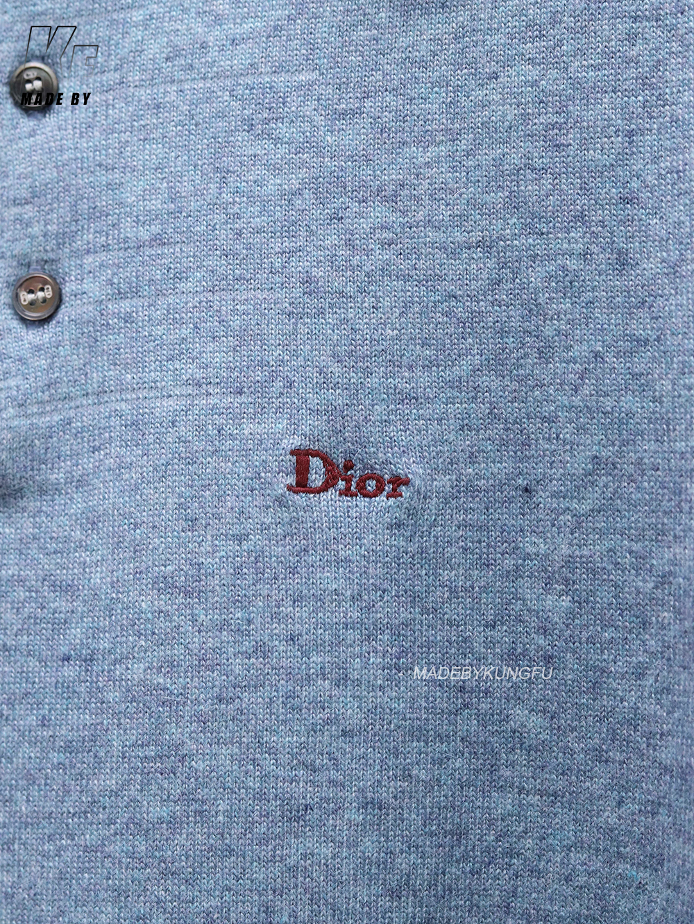 D1or wool blended knitted polo shirt