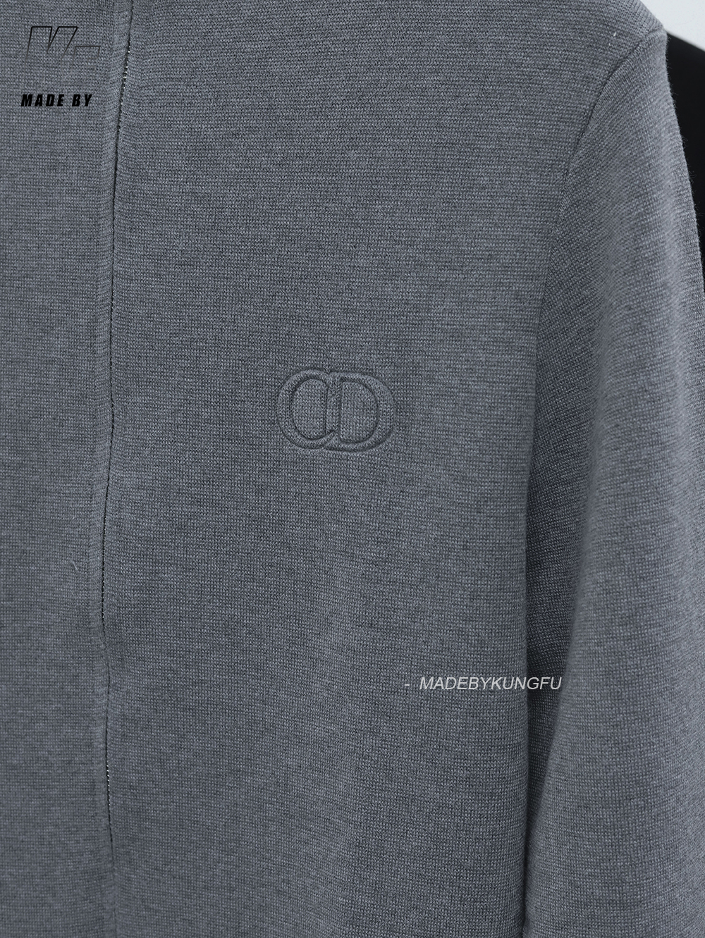 Dior立领拉链毛衣 灰色