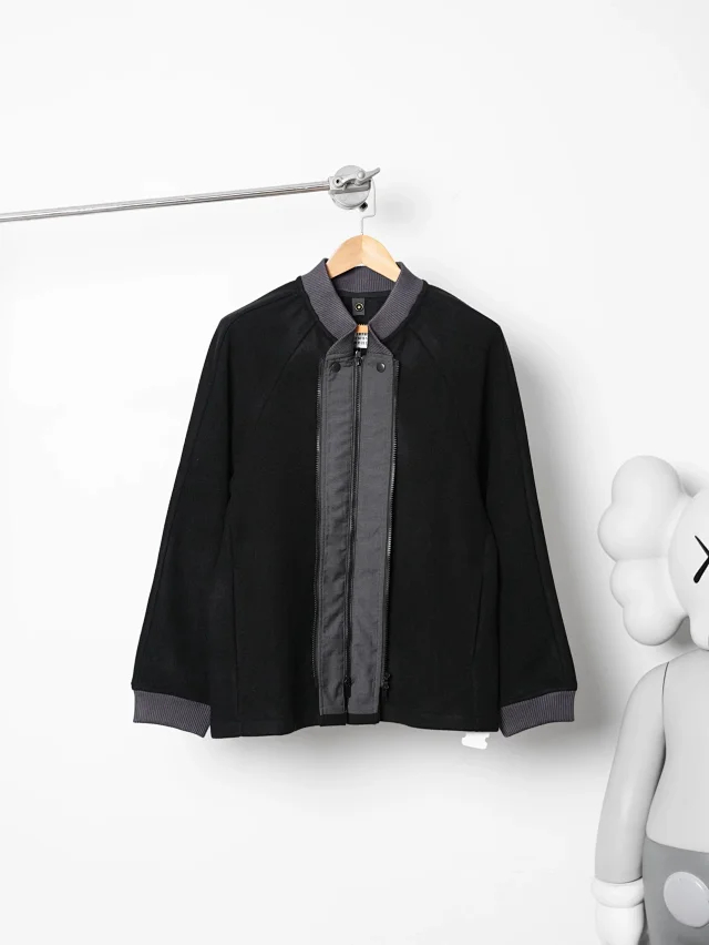 Item ID 9109 Maison Margiela Wool and Cashmere Blend Fabric Woolen Coat, Double-Zipper Design, Patchwork Knitted Zipper Long-Sleeve Jacket Coat