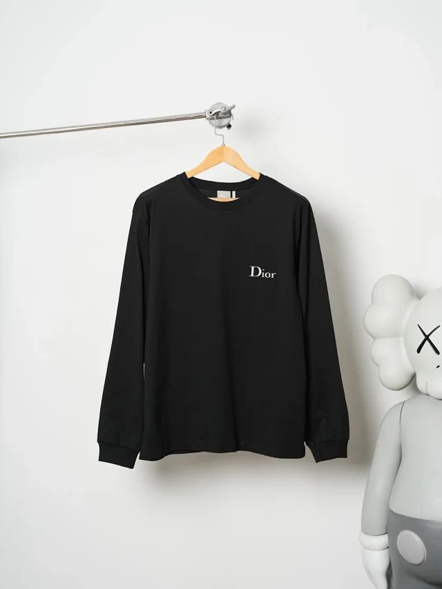 Item ID 9115 CD single-layer 60 count double strand plain weave thin cotton ribbed round neck long sleeved T-shirt