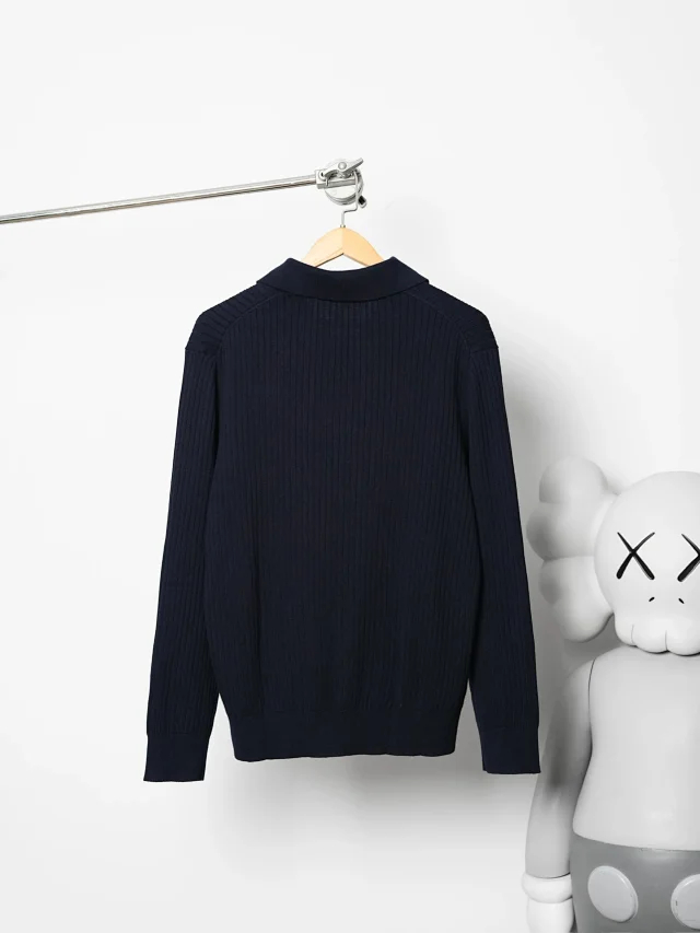 Item ID 9116 LP Old Money Series V-neck Knitted Sweater Wool Blended Fabric Solid Color Collar Ribbed Long Sleeve Cashmere Sweater