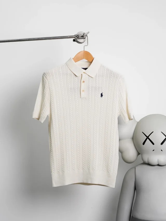 Item ID 9030 Ralph Fried Dough Twists Knitted Embroidered Pony Short Sleeve Pullover Polo Shirt Standard Edition Men's and Women's