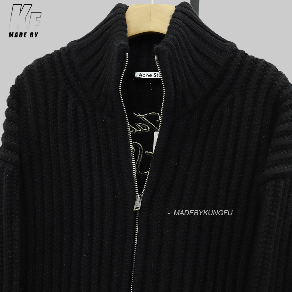 Acne Studios针织毛衣拉链外套 黑色