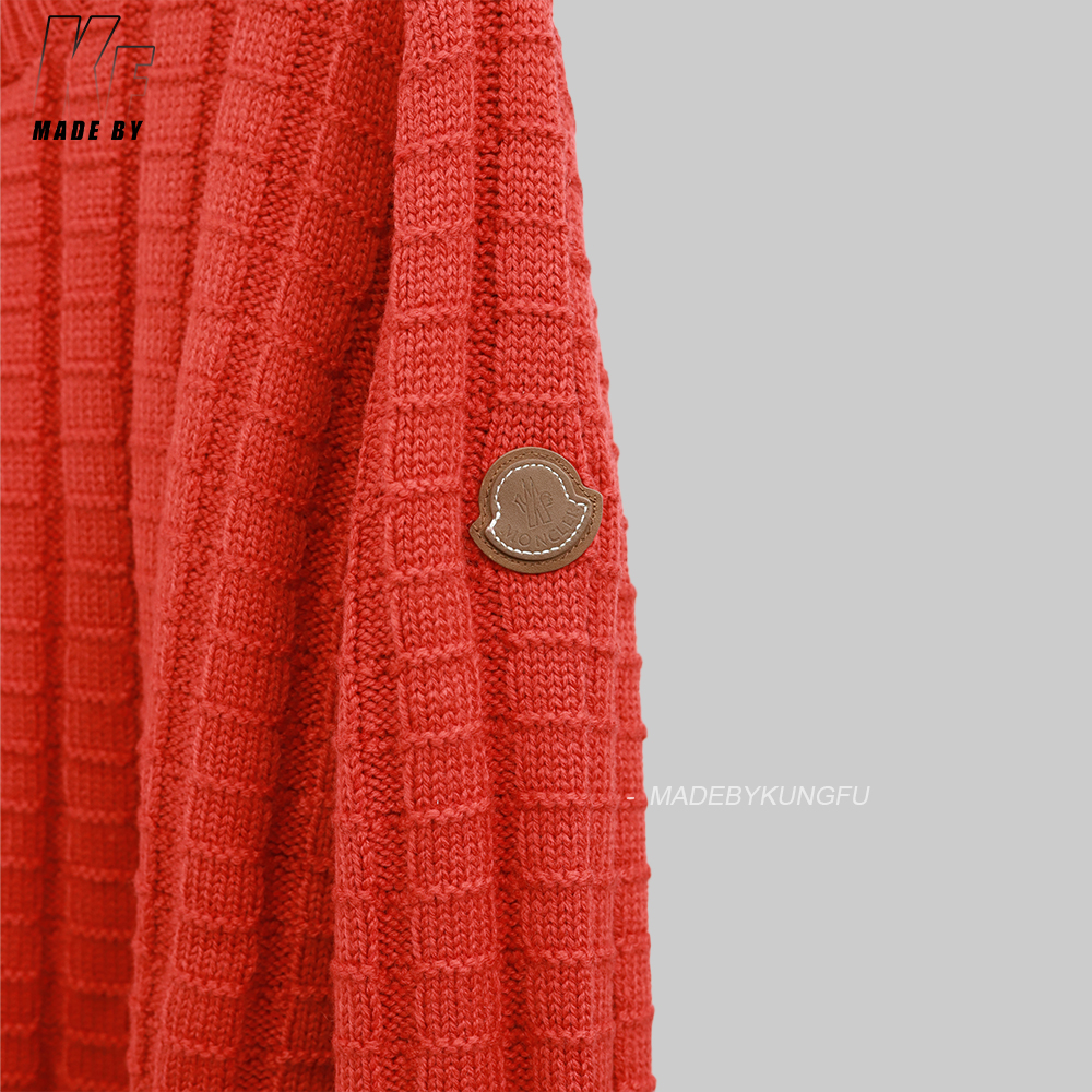 Moncler方块圆领毛衣 红色