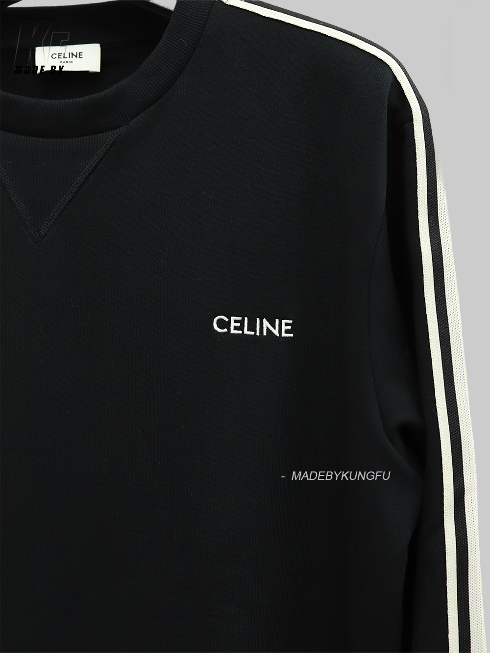 CE sleeve woven sweater