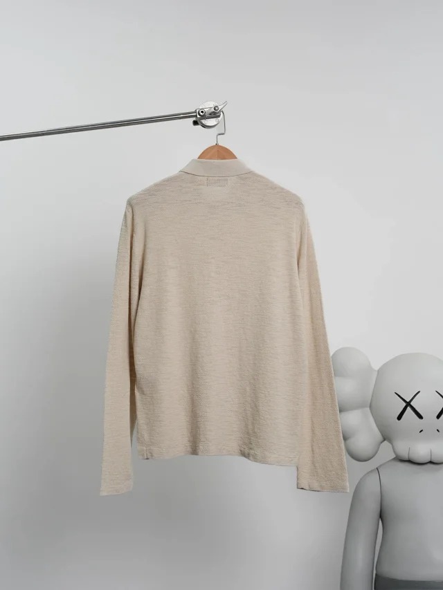 RL Solid color lapel single breasted long sleeved shirt