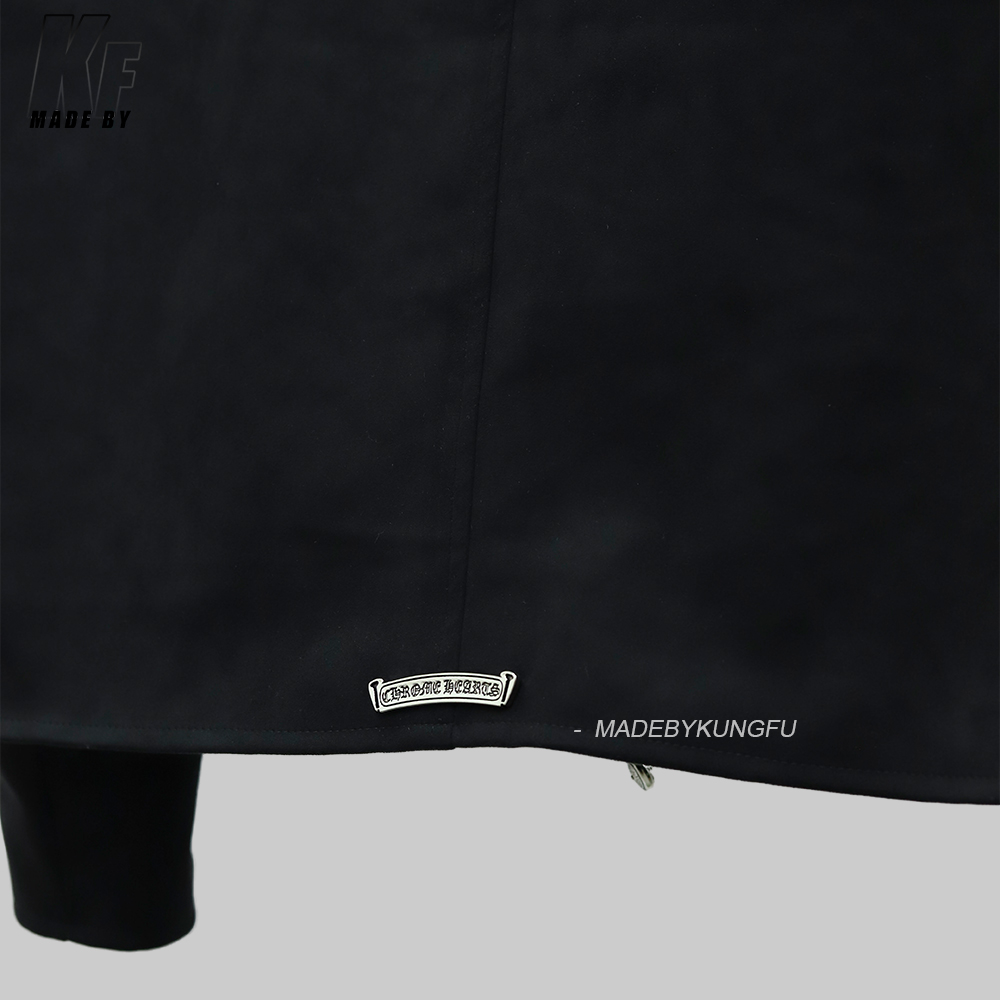 克罗心顺滑棉质拉链夹克 黑色