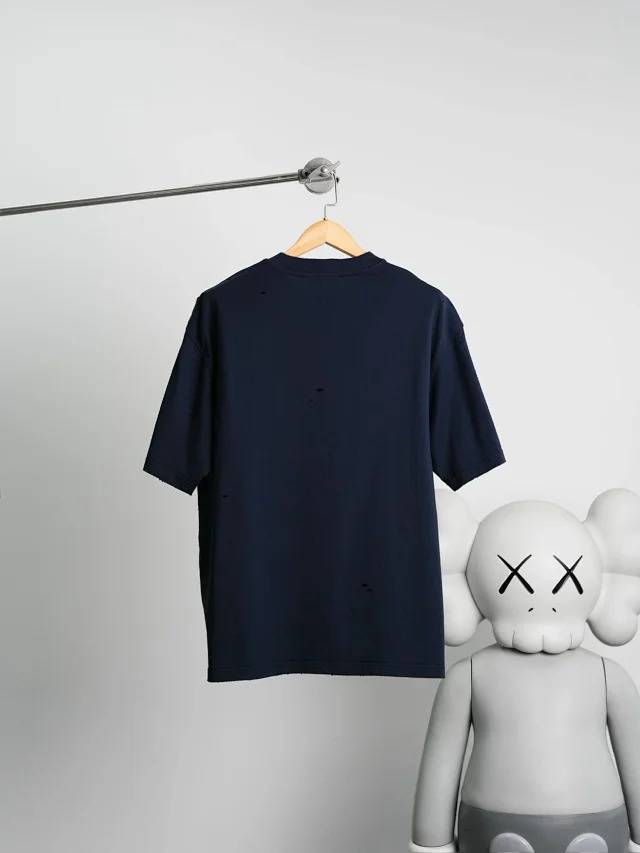 Item ID 9011 Acne FW25 logo printed distressed short sleeved shirt