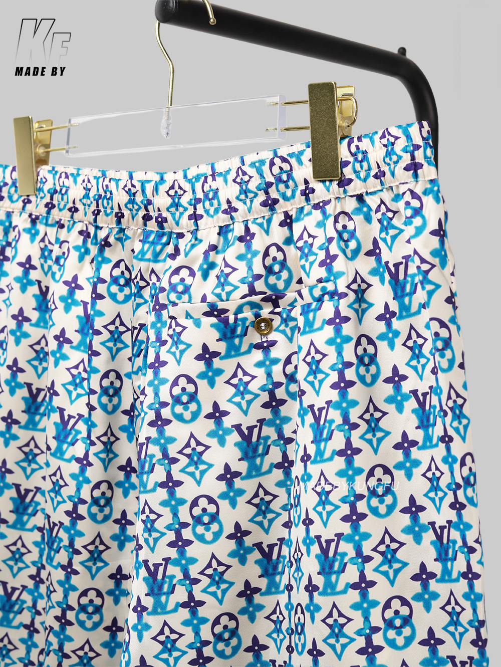 1V mulberry silk blended shorts