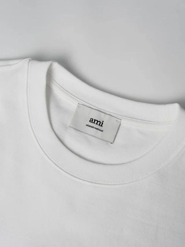 Item ID 9027 AMI Panda Embroidered Knitted Cotton Regular Round Neck Short Sleeve