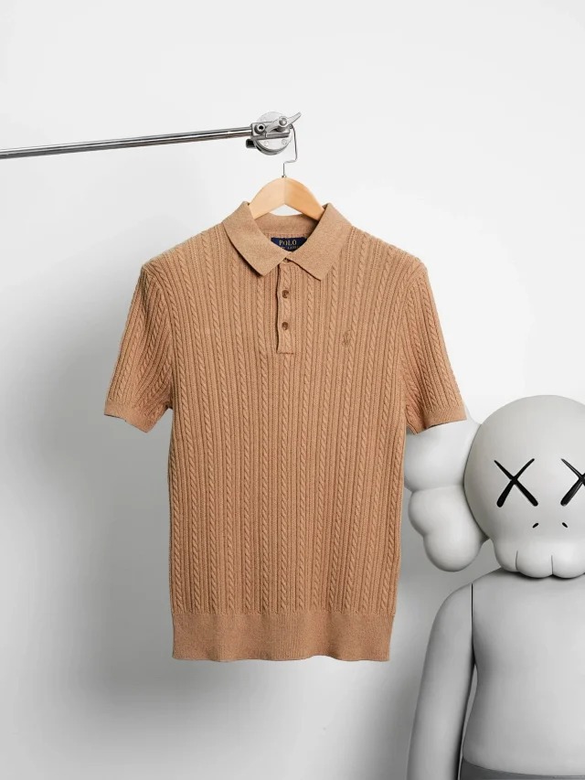 Item ID 9030 Ralph Fried Dough Twists Knitted Embroidered Pony Short Sleeve Pullover Polo Shirt Standard Edition Men's and Women's