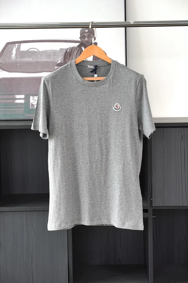 Item ID 9039 Mon basic black and white gray short sleeved custom logo solid color round neck short sleeved 