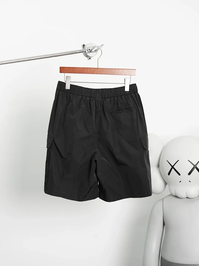 Item ID 9054 PRA Recycled Nylon Series Enamel Triangle Logo Elastic Bundle Rope Waist Casual Shorts
