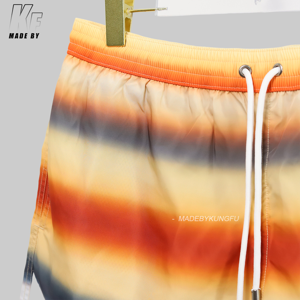 LOE Gradient striped swim trunks