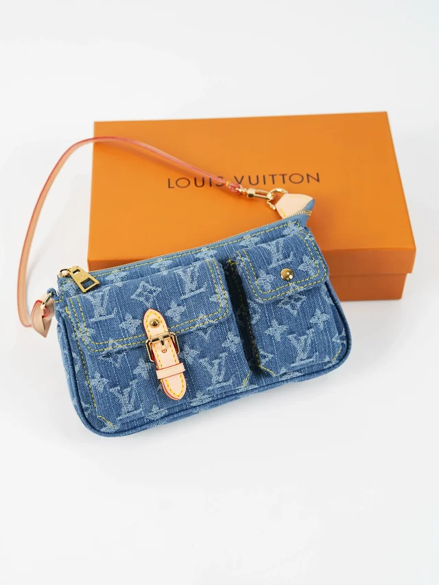 Item ID 9060 1V PA Denim Danning Chain Head Hanging Fabric Handheld Shoulder Bag Women's