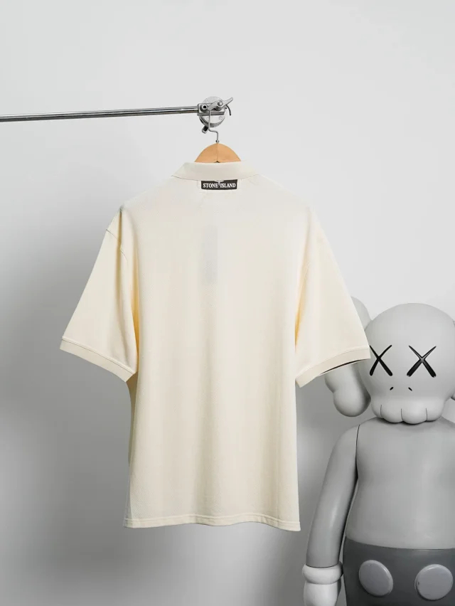 Item ID 9065 SI Customized Vermilion Cloth FLOOFIT Old Money Style LOGO Button Short Sleeve Polo Shirt
