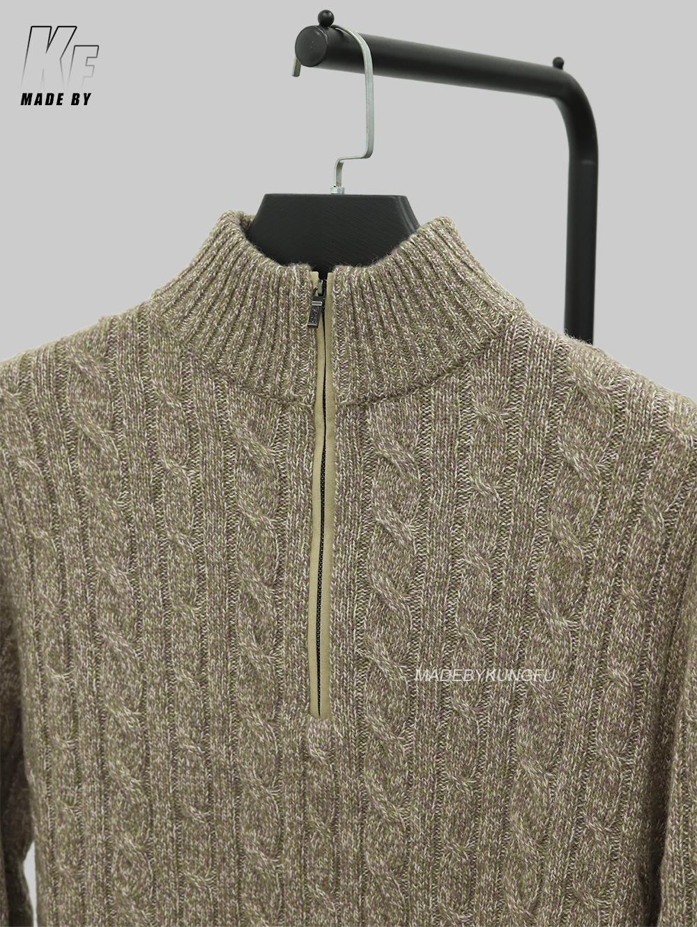 LP诺幽翩雅半拉链毛衣 沙色