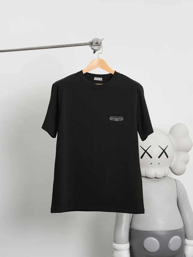 Item ID 9080 D1OR 1947 Embroidered Coast Original Yarn SS26 Spring Men's Collection Loose Cotton Plain Knitted T-shirt
