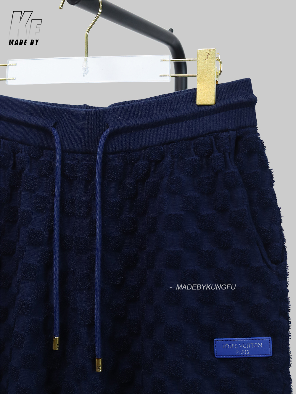 1V DAMIER terry tennis shorts
