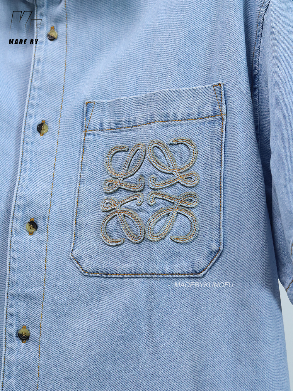 LOE patch embroidered denim shirt