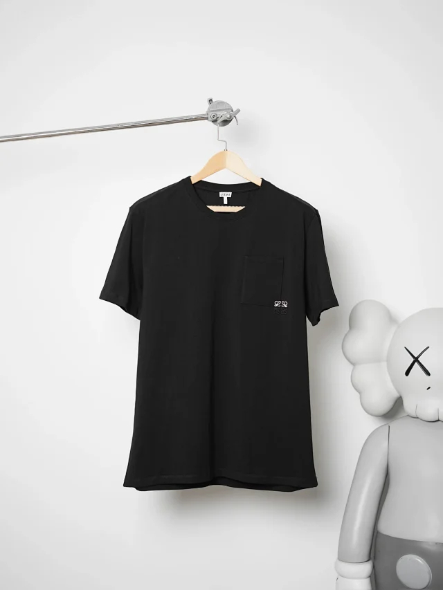 Item ID 9086 LOE Two Color Fixed Dyeing Yarn Precollection Series Cotton Solid Color Short Sleeve T-shirt Loose Edition
