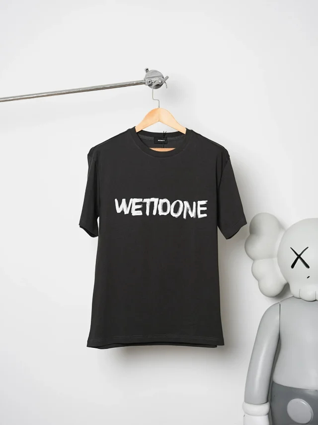 Item ID 9087 WE11DONE SS26 Imported Adhesive Material Fun Hand drawn Logo Soft Short sleeved T-shirt