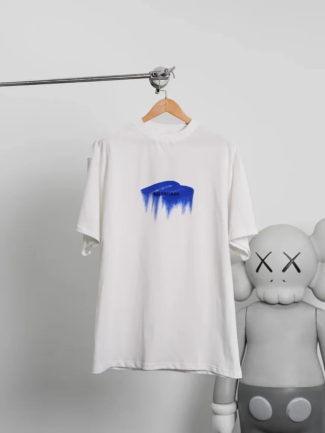 Item ID 9093 BLCG printed embroidery imported adhesive material round neck short sleeved T-shirt loose fit