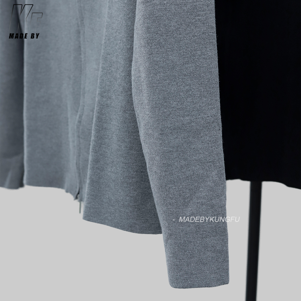 Dior立领拉链毛衣 灰色