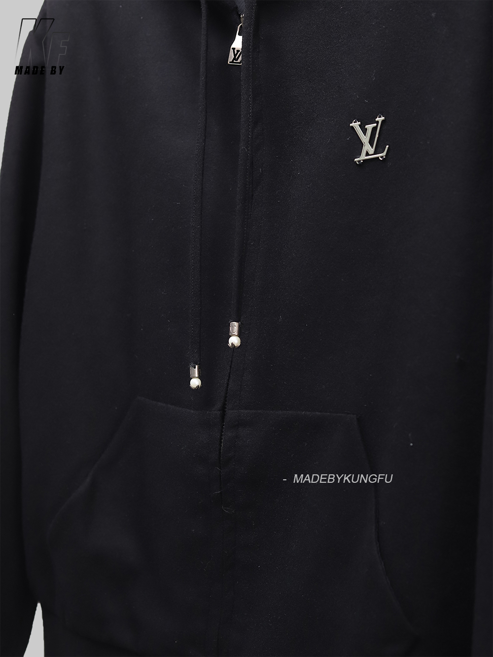 1V Technical wool bend  Zip Hoodie