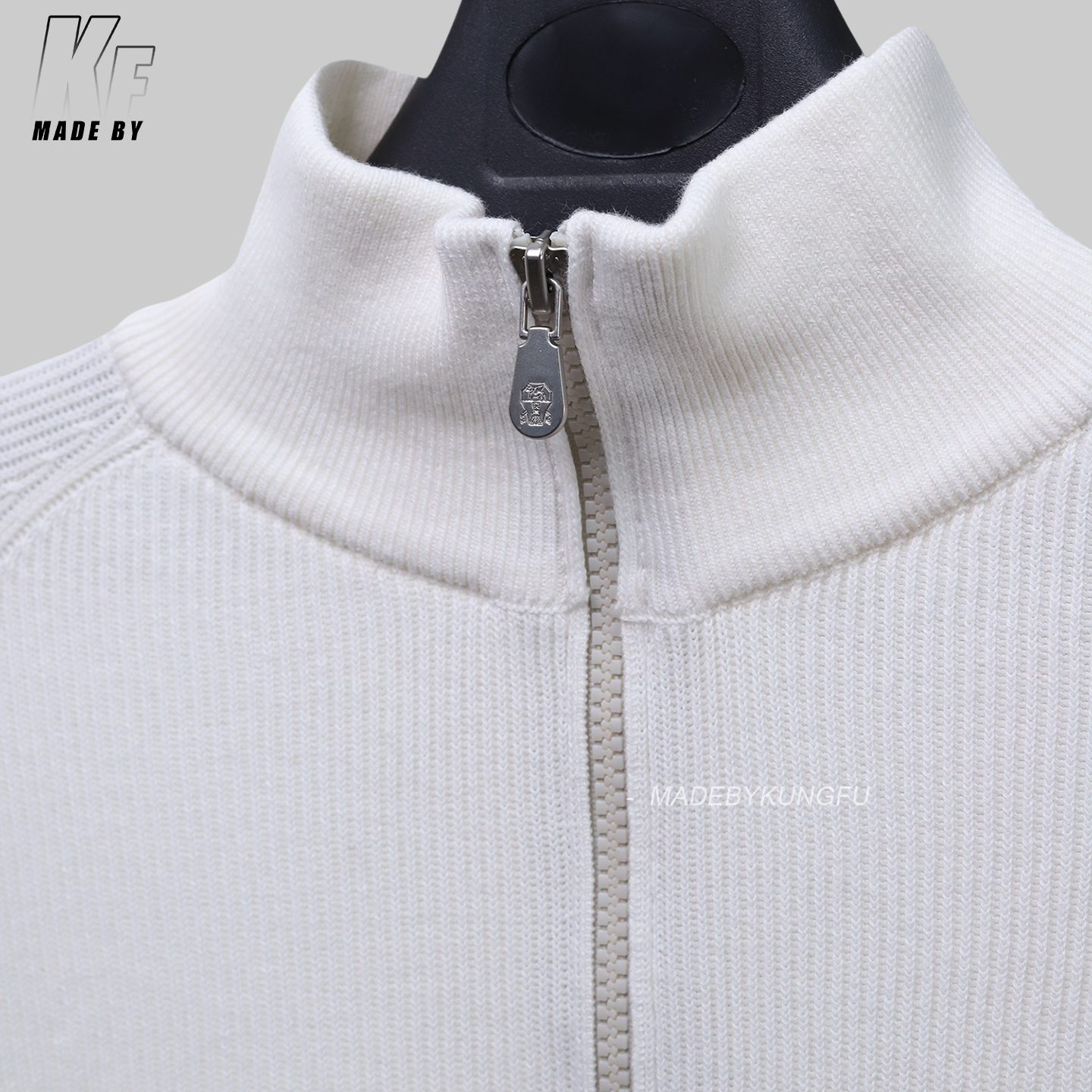 BC quarter zipper vertical knit sweater