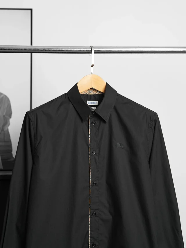 Item ID 9098 BBR Battle Horse Embroidery Dye-to-Color Yarn 40-Count Mercerized Twill SS26 Long-Sleeve Checkered Rolled-Edge Cotton Poplin Shirt