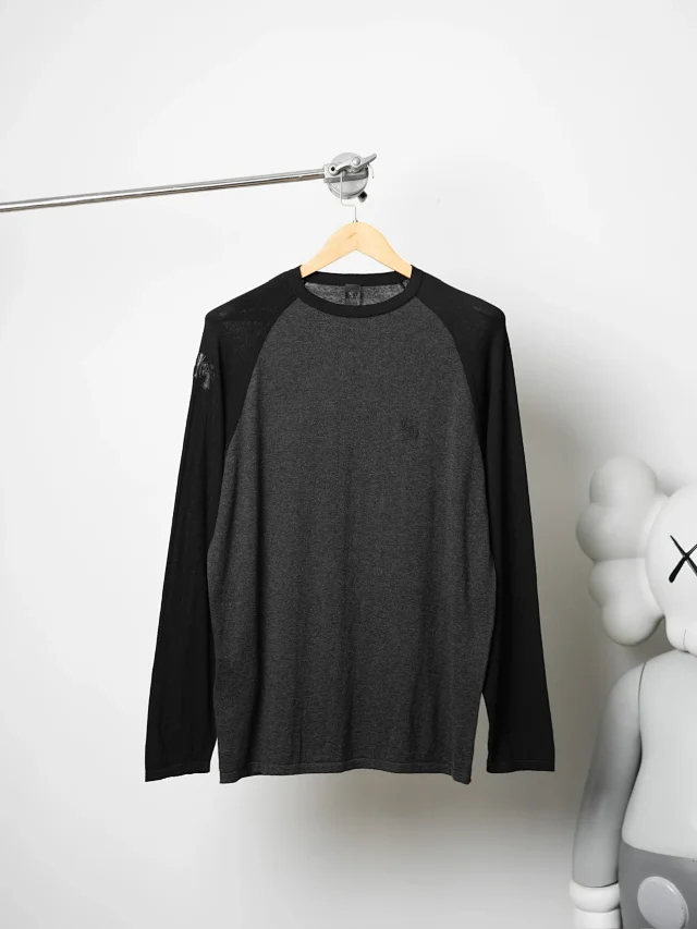 Item ID 9110 CH Lambskin side label, knitted long-sleeved T-shirt, CH 52-count ultra-fine mulberry silk color-spun yarn, extra-long fixed dyeing, autumn knitted long-sleeved