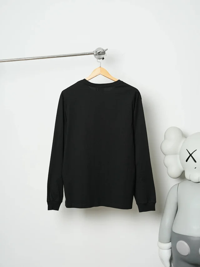 Item ID 9115 CD single-layer 60 count double strand plain weave thin cotton ribbed round neck long sleeved T-shirt