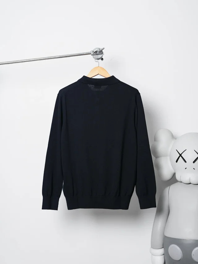 Item ID 9120 Zegna high count fixed dye fabric island cotton knitted Polo long sleeved autumn and winter collection