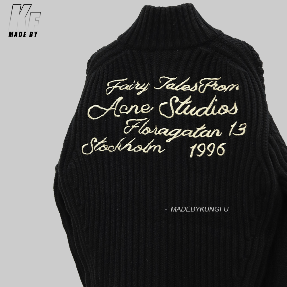 Acne Studios针织毛衣拉链外套 黑色