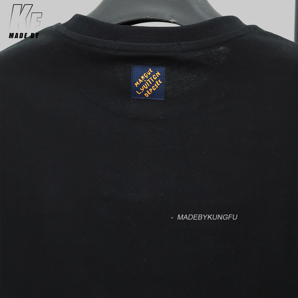 LV 镶钻字母短袖 黑色