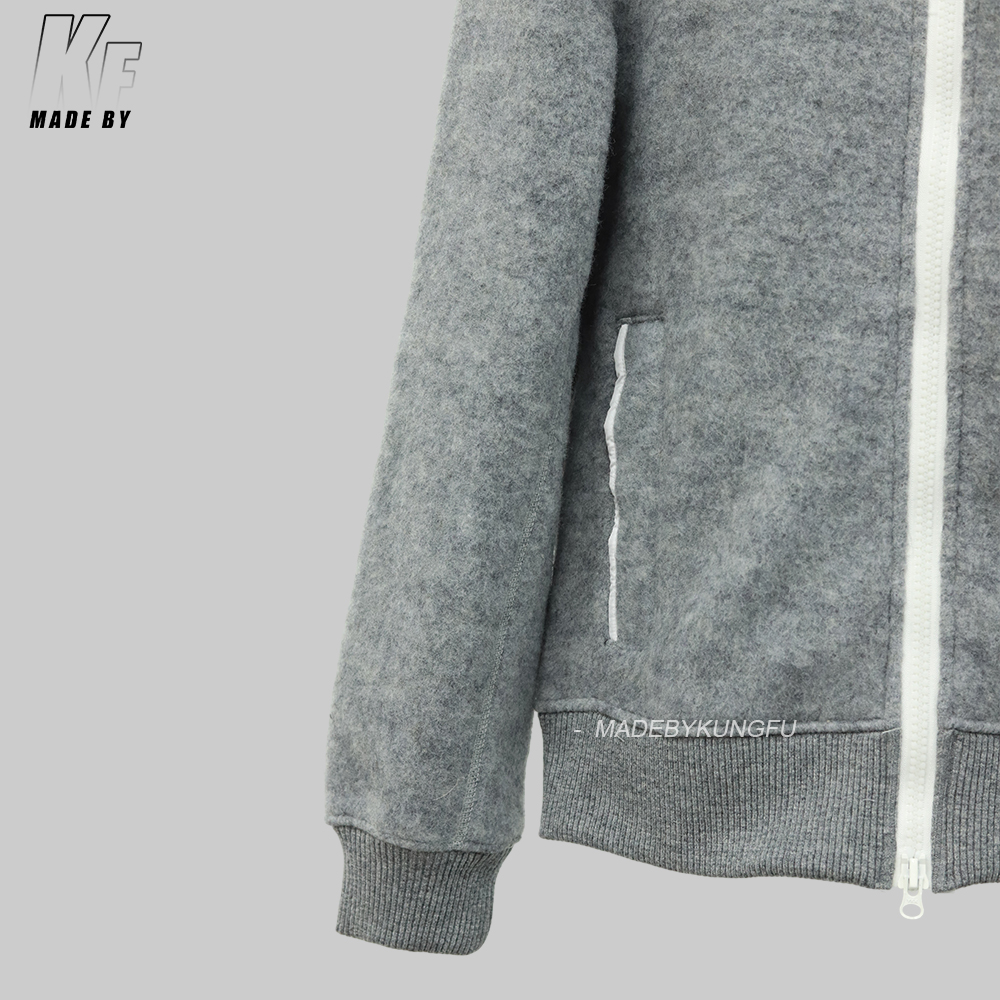 CG stand collar fleece wool jacket