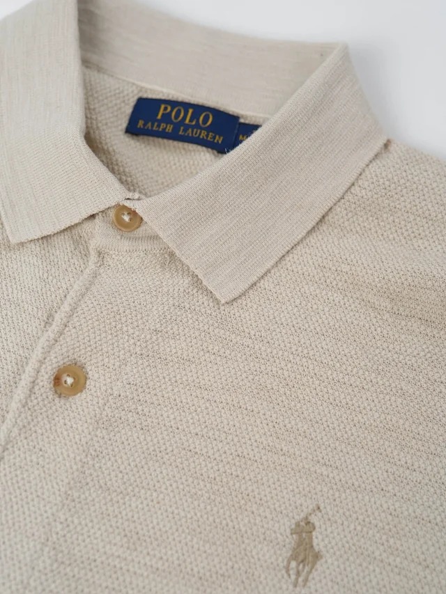 RL Solid color lapel single breasted long sleeved shirt