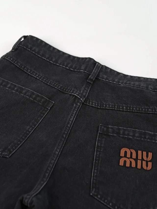 Item ID 9014 M1U solid color washed denim jeans with embroidered back pocket