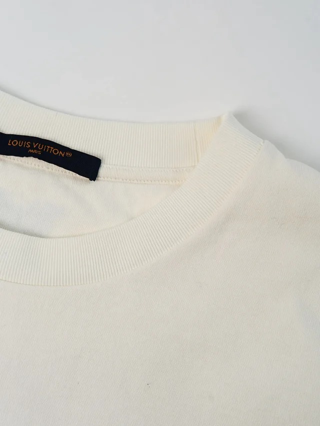 Item ID 9017 1V Pure cotton water soluble letter embroidered knitted T-shirt