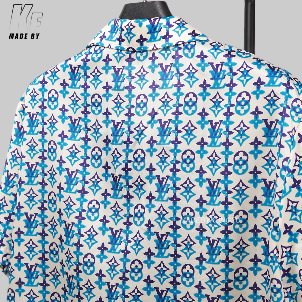 1V mulberry silk blended Cuban collar shirt