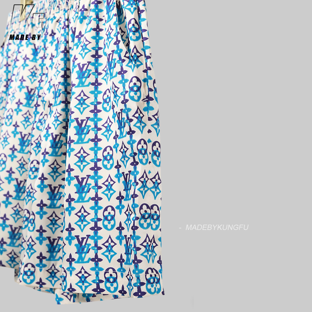 1V mulberry silk blended shorts