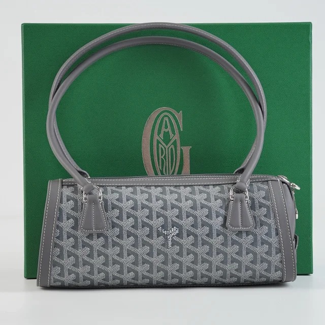 Item ID 9027 GOYARD Bonbonniere Classic Monogram Canvas & Cowhide Leather Baguette Shoulder Bag