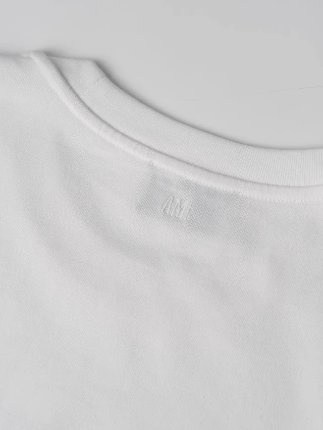 Item ID 9027 AMI Panda Embroidered Knitted Cotton Regular Round Neck Short Sleeve