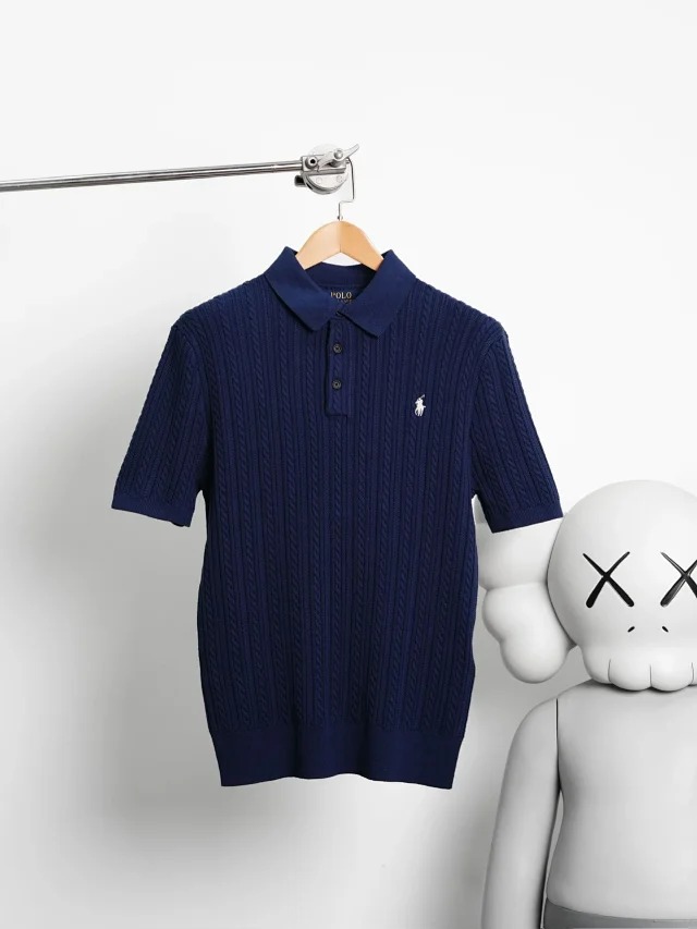 Item ID 9030 Ralph Fried Dough Twists Knitted Embroidered Pony Short Sleeve Pullover Polo Shirt Standard Edition Men's and Women's