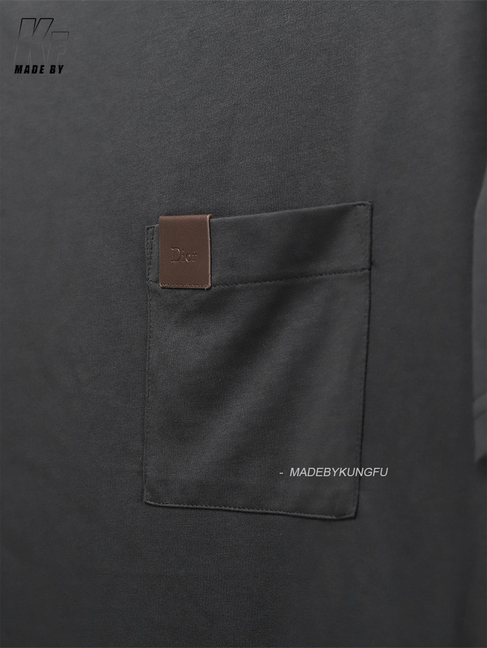 D1or Leather patch pocket washed tee