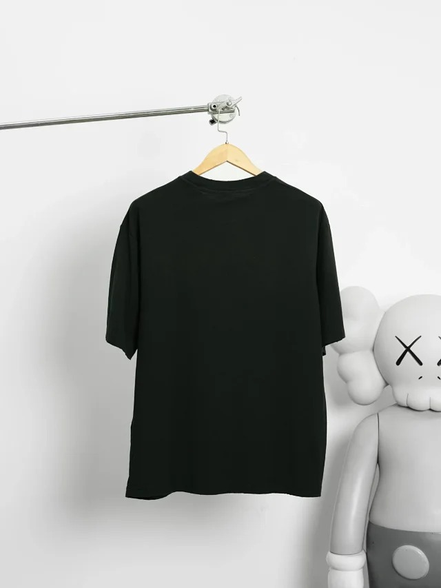 Item ID 9042 Acne 1996 series handmade spray painted distressed exclusive 85% cotton+15% linen short sleeved T-shirt dirty white black