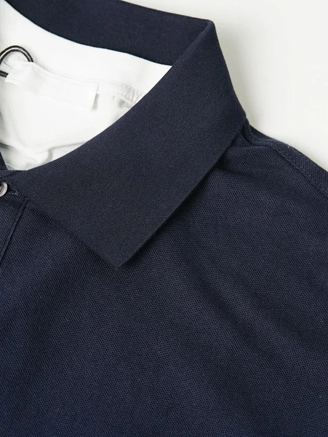 Item ID 9050 PRA pure cotton fake two-piece polo shirt with new color scheme, chest patch with triangular logo